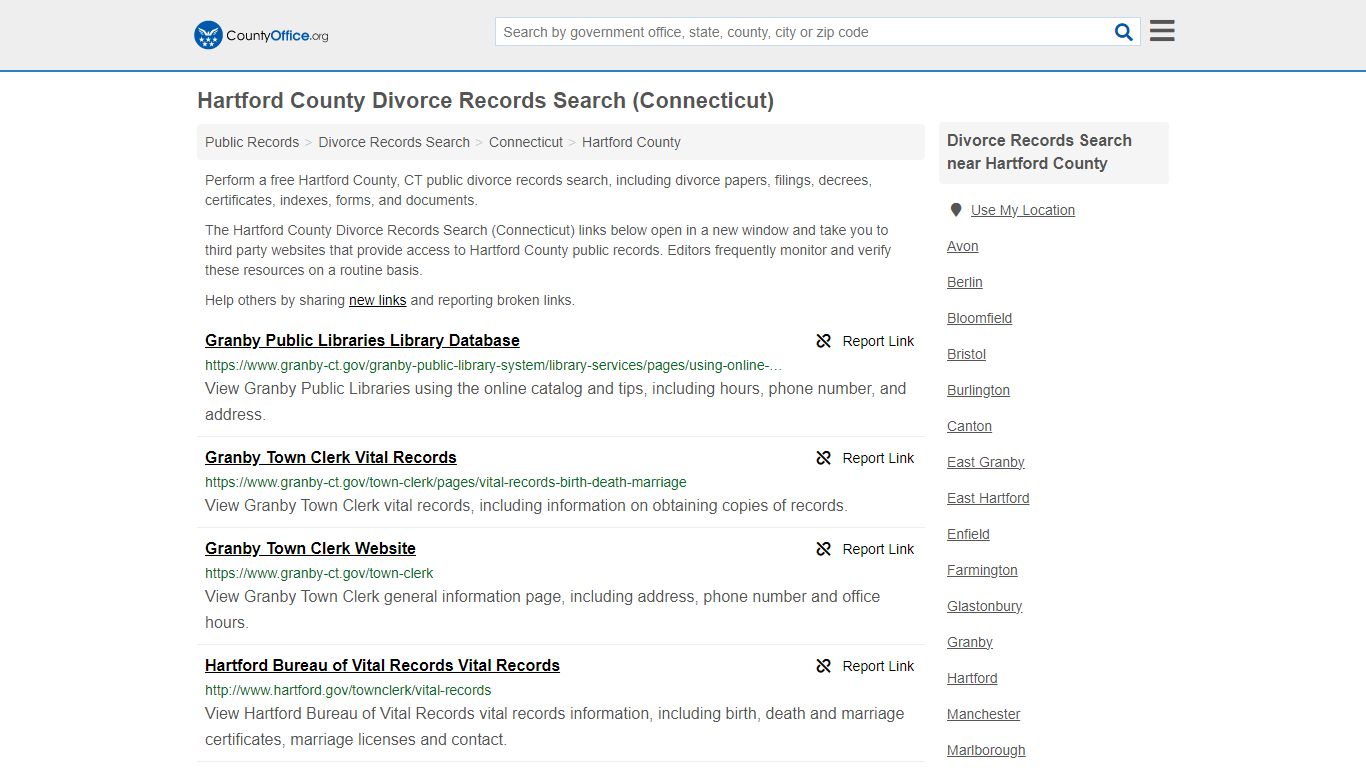 Divorce Records Search - Hartford County, CT (Divorce Certificates ...